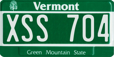 VT license plate XSS704