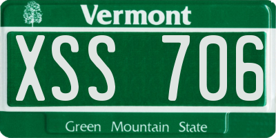 VT license plate XSS706