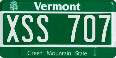 VT license plate XSS707