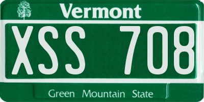 VT license plate XSS708
