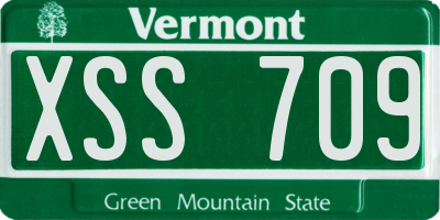 VT license plate XSS709