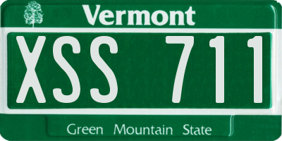 VT license plate XSS711