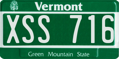 VT license plate XSS716