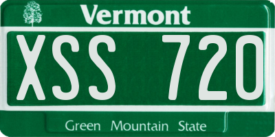 VT license plate XSS720