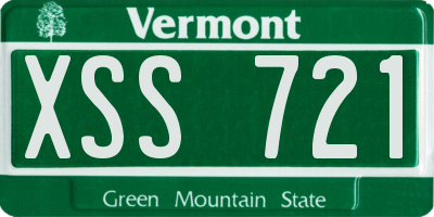VT license plate XSS721