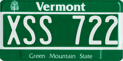 VT license plate XSS722