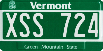 VT license plate XSS724