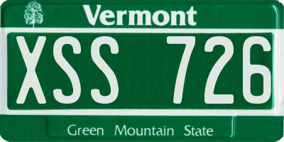 VT license plate XSS726