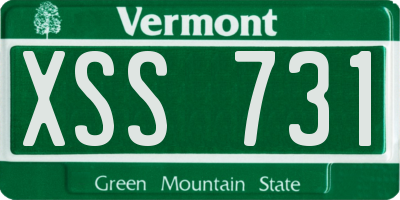 VT license plate XSS731