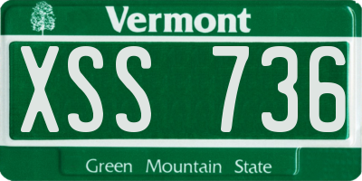 VT license plate XSS736