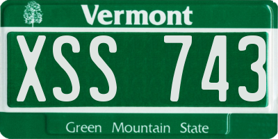 VT license plate XSS743