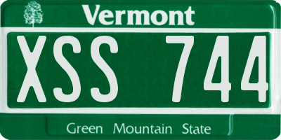 VT license plate XSS744
