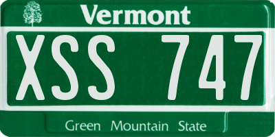 VT license plate XSS747