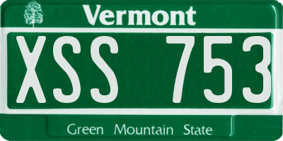 VT license plate XSS753