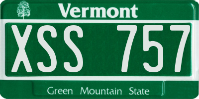 VT license plate XSS757