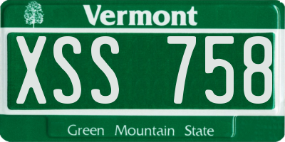 VT license plate XSS758
