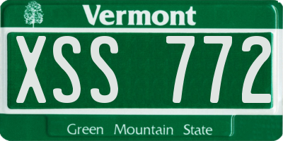 VT license plate XSS772