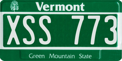 VT license plate XSS773