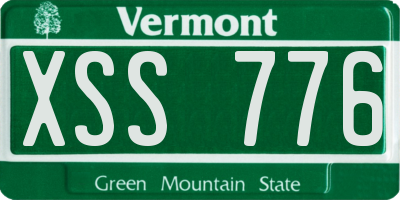 VT license plate XSS776