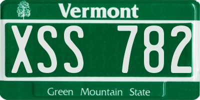 VT license plate XSS782