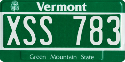 VT license plate XSS783