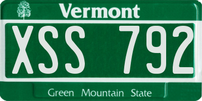VT license plate XSS792