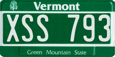 VT license plate XSS793