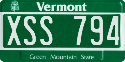 VT license plate XSS794