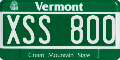 VT license plate XSS800