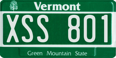 VT license plate XSS801
