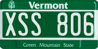 VT license plate XSS806