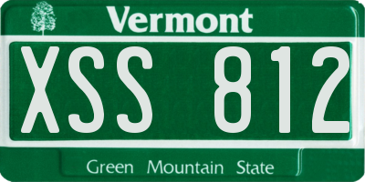 VT license plate XSS812