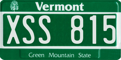 VT license plate XSS815