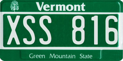 VT license plate XSS816