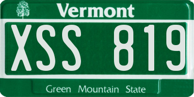 VT license plate XSS819