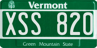 VT license plate XSS820