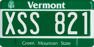 VT license plate XSS821