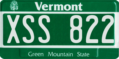 VT license plate XSS822