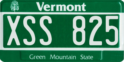 VT license plate XSS825