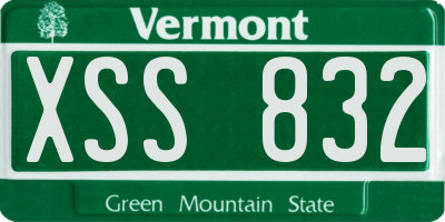 VT license plate XSS832