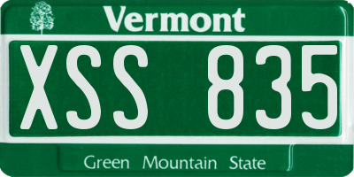 VT license plate XSS835