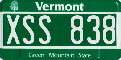 VT license plate XSS838