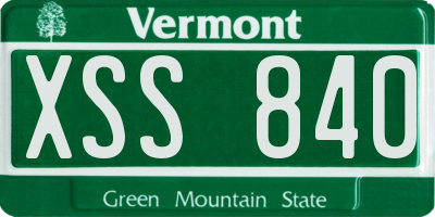 VT license plate XSS840