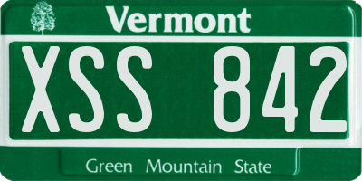 VT license plate XSS842