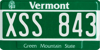 VT license plate XSS843