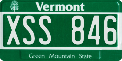 VT license plate XSS846