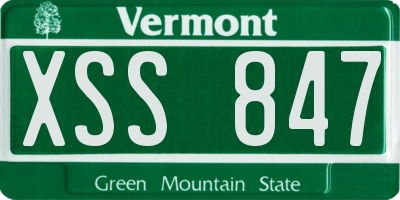 VT license plate XSS847