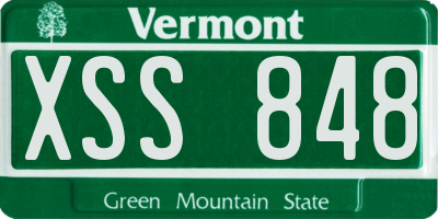 VT license plate XSS848