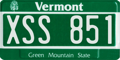 VT license plate XSS851