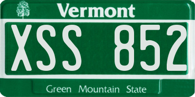 VT license plate XSS852